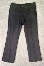 VTG Levi's USA Dacron Pants Tag Sz 38x30 Fits 36X30 Black Disco Western 70s 80s