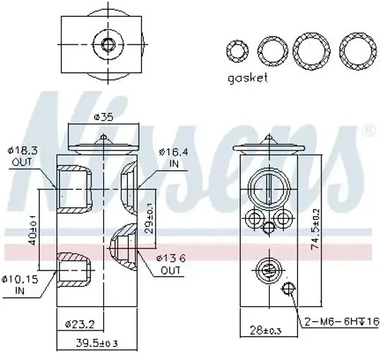 Valve d'expansion de climatisation R 134a 999351 NISSENS pour RENAULT DACIA LADA - Photo 3/4