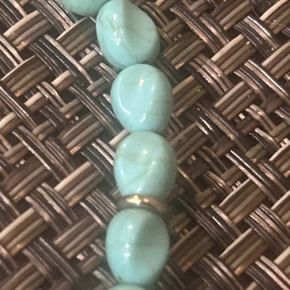 Juicy Couture Turquoise Bead Pink Tassel Safety Pin Charm Stretch Bracelet - Image 4 of 4