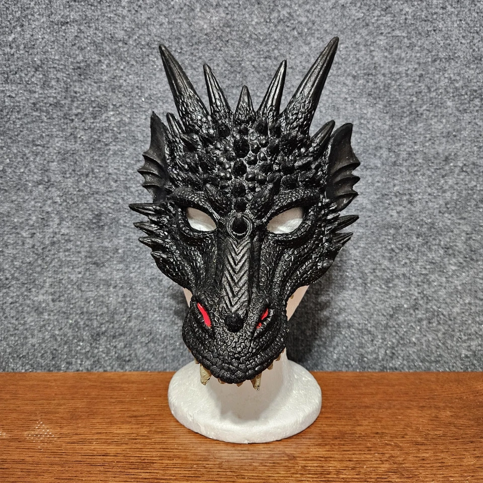 Adulto Unisex 3-D Máscara de Dragón Con Guantes Goma Disfraz Disfraz Disfraz Negro Halloween Foto 2 de 4