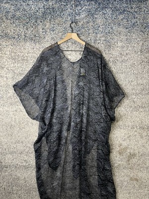 Rachel Roy Snake Skin Multi Color Side Slit Kimono Swimsuit Cover Up Medium