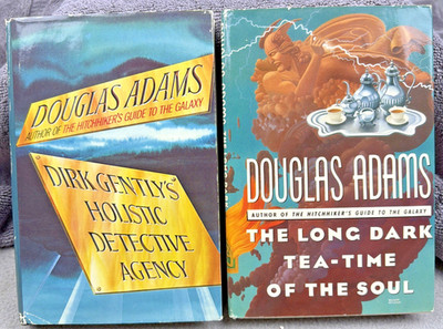 Lot 2 Douglas Adams Books HC DJ Dirk Gently's Holistic Detective Agency & Long..