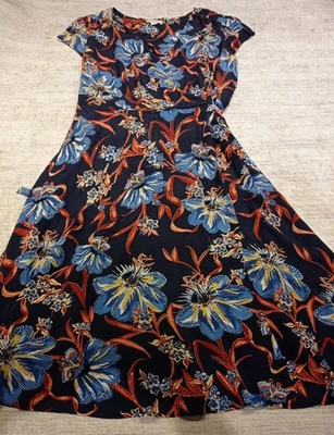 Monsoon Dress Size 22 fit flare long print Casual summer Holiday tp121 13 - Image 1 of 4