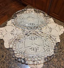 Anchor Hocking Blue Bubble Depression Glass 12" x 9" Serving Platter - set of 2
