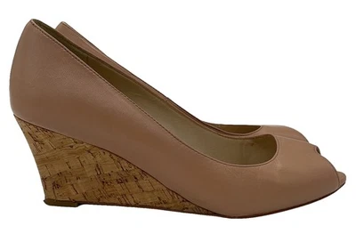 Chaussures compensées LK Bennett peep toe cuir beige femme pointure EU 39 UK6... - Photo 1/4