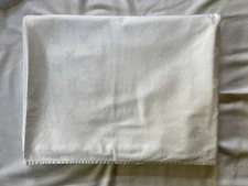 The Company Store White Flor De Lis Tablecloth 86x132