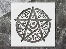 Halloween Pentagram Wall Art Stencil for Spooky Seasonal Decor - StencilAir