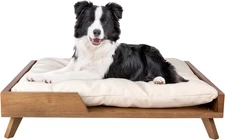 Elevated Dog Bed - 36” X 29.5” Indoor Pet Bed with Frame and Soft Cushion - Mid-