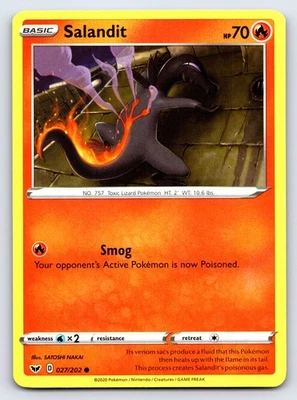 Salandit Common SWSH01: Sword & Shield Base Set 027/202 NM - Image 1 of 2