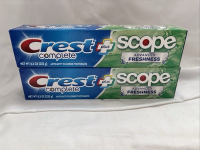 NEW! FAST SHIP Crest Complete Plus Scope Advanced Toothpaste - 8.2 oz (2 Pack)