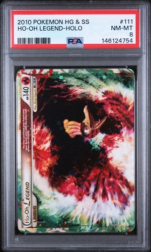 2010 POKEMON HEARTGOLD & SOULSILVER #111 HO-OH LEGEND-HOLO PSA 8