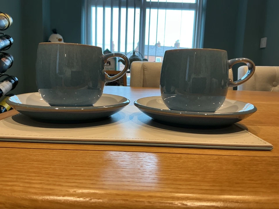 DENBY AZURE 2 X CUPS AND SAUCERS STONEWARE TABLEWARE EXCELLENT CONDITION LOT A - image 3 of 4