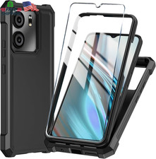 For BLU View 5 Phone Case with Tempered Glass Screen Protector,Slim Soft Silicon