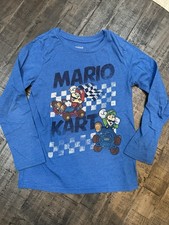Mario Kart Jumping Beans Long Sleeve TShirt Shirt Super Mario Size 10 Boys Blue