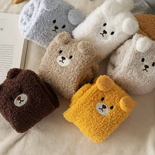 2 Pairs Fuzzy Bear Socks Cozy Winter Socks