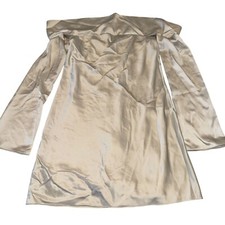 Reformation Maeves Almond Gold Off Shoulder Satin Mini Dress Women's Small S