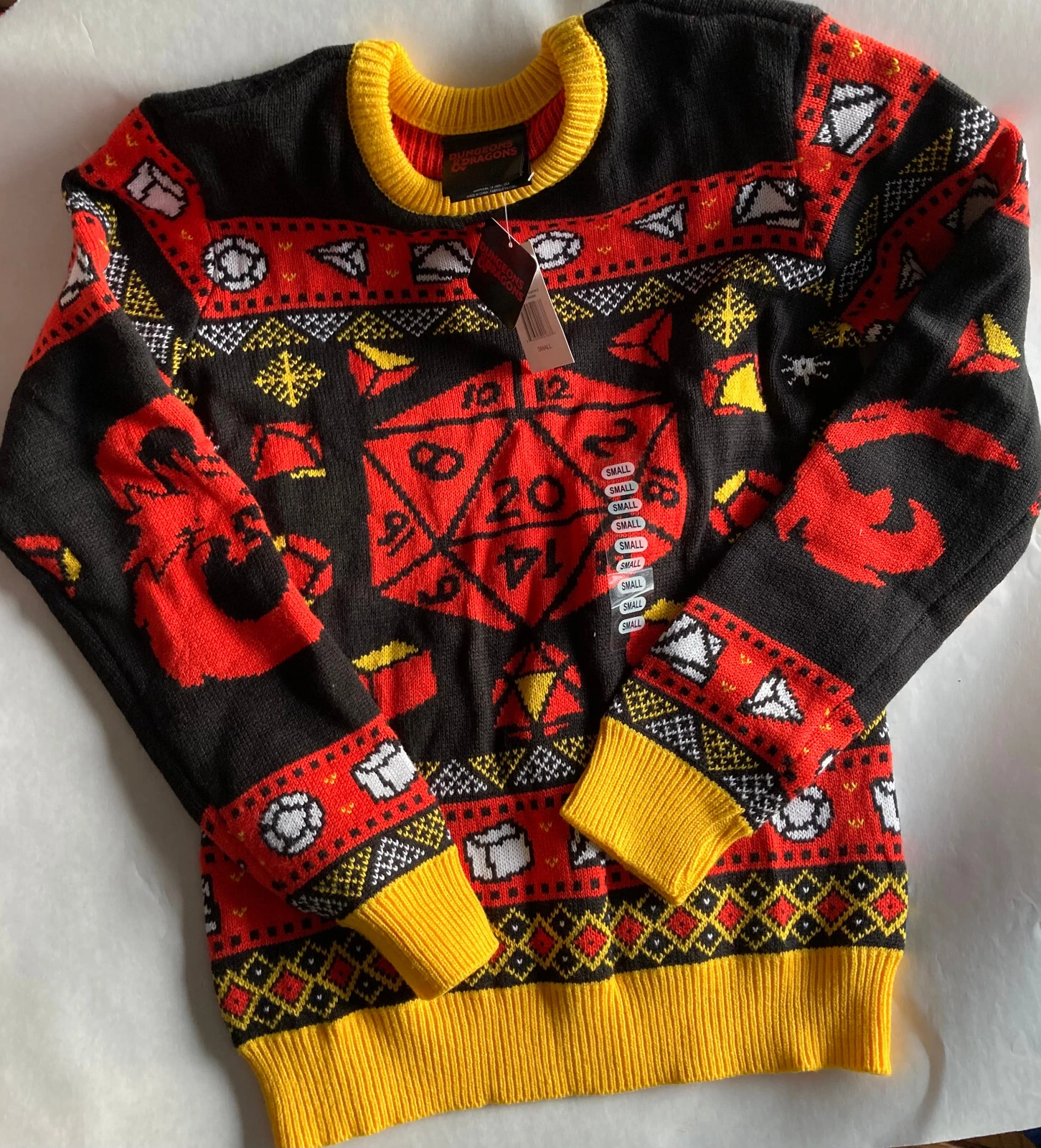 Dungeons and Dragons Ugly Christmas Holiday Sweater Unisex Size Small