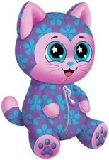 Animal Travel Palz Reversible Stuffed Animal Neck Pillow Flower Power Cat NEW