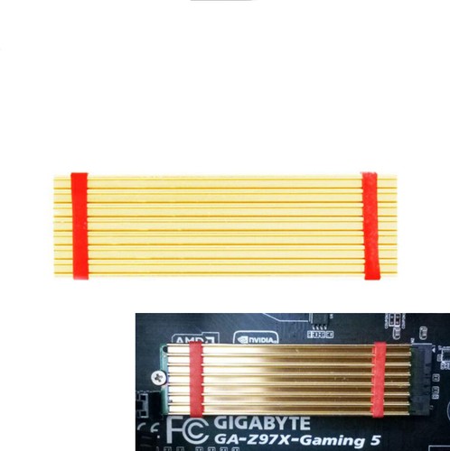 M.2 NVMe NGFF 2280 SSD Aluminum Cooler Heatsink Radiation Fin + 2 Thermal Pads - 第 1/6 張圖片