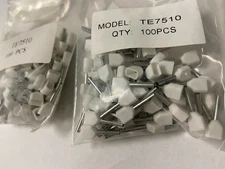 200 pcsTwin Ferrules 10mm 20 awg  2X20Awg Double entry bootlace insulated white