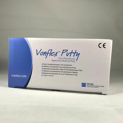 2x VERICOM Vonflex Vinyl Polysiloxane Impression Material Putty Base & Catalyst