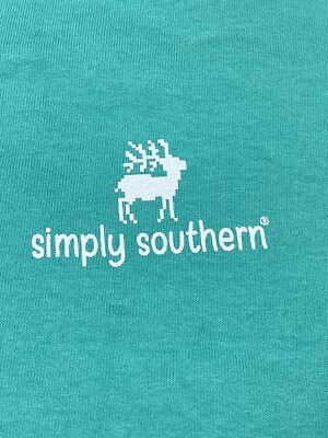 Simply Southern Shirt Ladies M Blue Green Mama Bear Hearts Bears