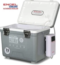 Engel 7.5 Quart Pro Live Bait Cooler with Rechargeable Aerator Silver or Tan