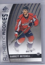 17-18 2017-18 SP GAME USED GARRETT MITCHELL TRUE ROOKIE /76 167 CAPITALS