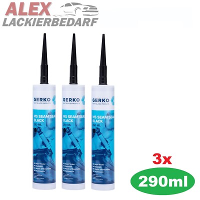 3x GERKO MS POLYMER Dichtmasse 290ml SCHWARZ Spoiler Schweller Karosserie