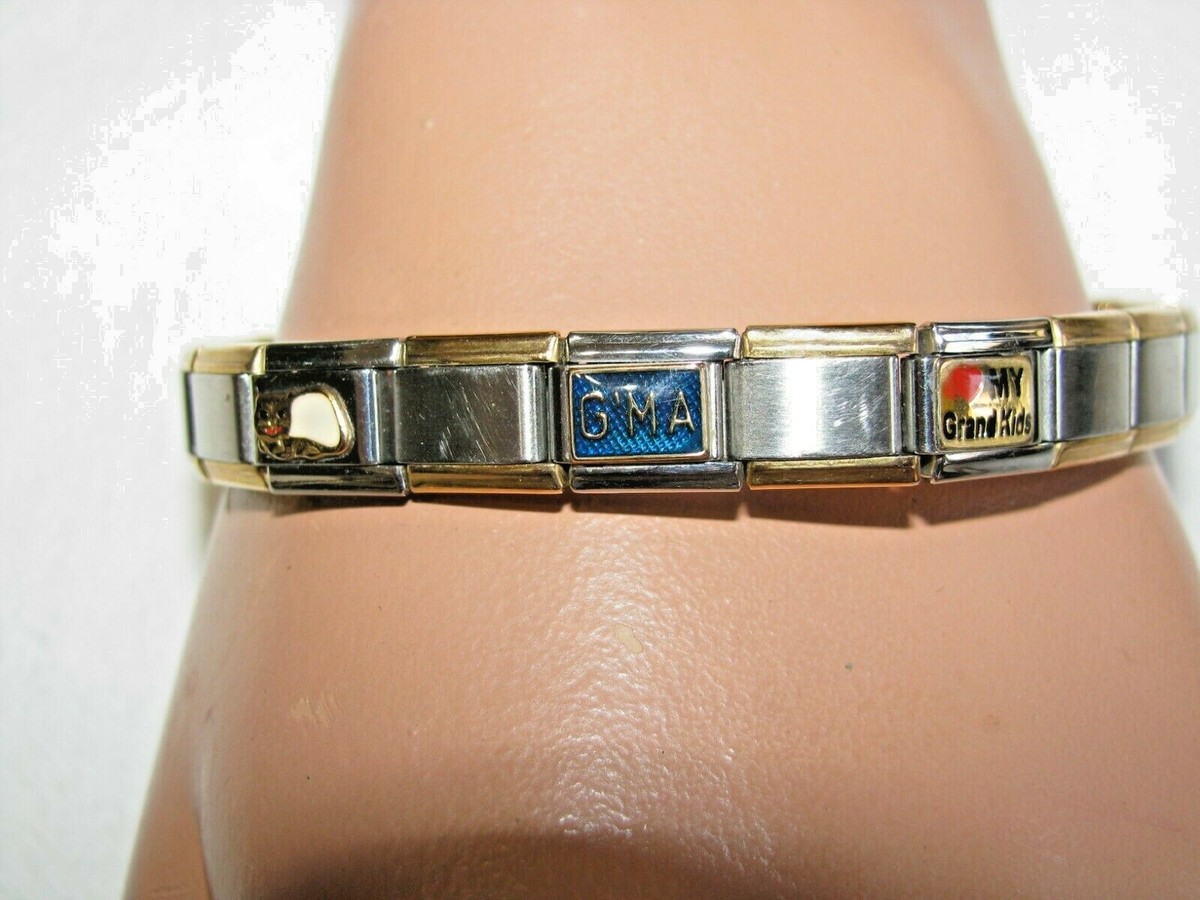 Vintage Charmed Expressions Italy-Charm Bracelet-Silver & Gold-3