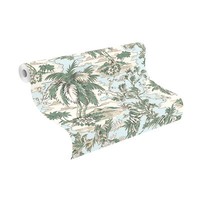 Rasch Tapete Vanity Fair 526158 Creme GrüN Blau Stylisch Palmen Pflanzen Vlies