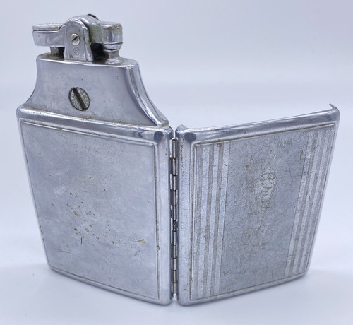 Vintage Ronson Mastercase Lighter Cigarette Case Brass Metal Made In USA - Picture 9 of 10
