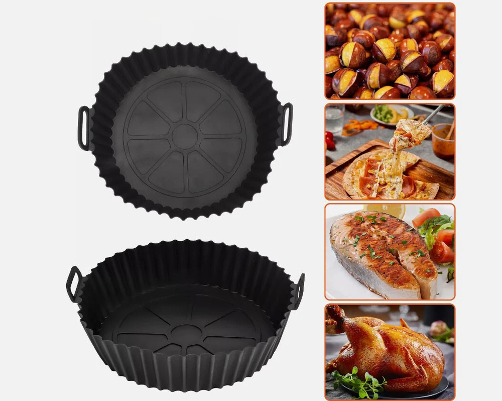 Air Fryer Silicone Pot Liners Non-Stick Baking Tray Mat Round Oven Accessories Air Fryer Silicone Pot Liners Non-Stick Baking Tray Mat Round Oven Accessories