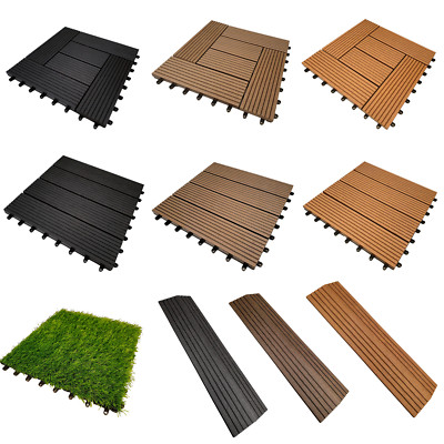 WPC Terrassenfliesen 30x30cm Kunststoff Balkon Pool Garten Dielen