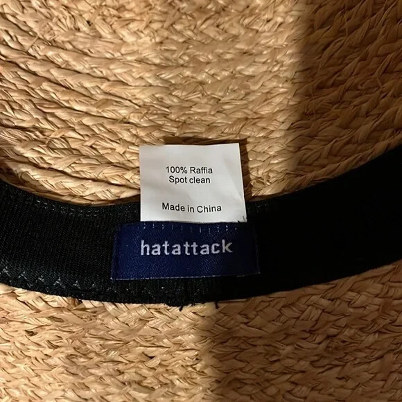 NWOT -- HAT ATTACK raffia wide brim beach hat NWOT Hat Attack  main image 3