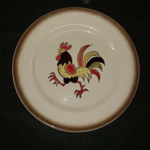 Piatto gallo rosso Metlox Poppy Trail vintage anni '50 dieci pollici - Foto 6 di 8