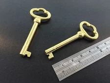 Grandfather Clock Door Key set of 2 in Brass Finish for Howard Miller 