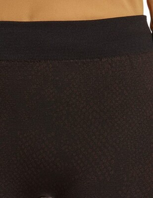 HUE Women's Brushed Seamless Leggings, Brown Python S/M