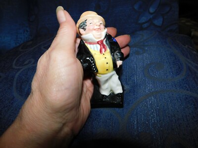 VINTAGE ROYAL DOULTON DICKENS MINIATUREN FIGUR CAPTAIN CUTTLE 4'' HOCH