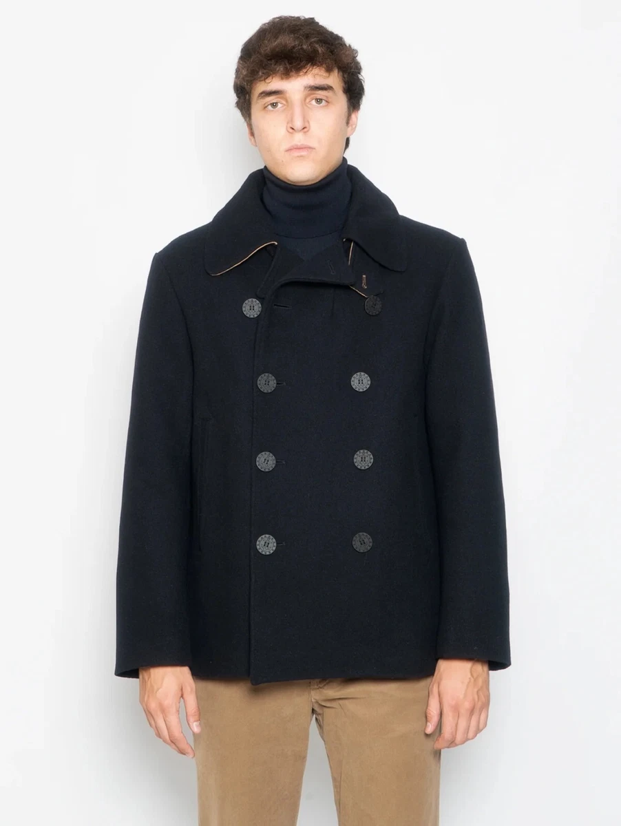 Mens blue cheap peacoat jacket