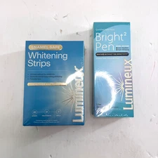 Lumineux Teeth Whitening Strips And Bright Pen Set Enamel Safe Peroxide Free New