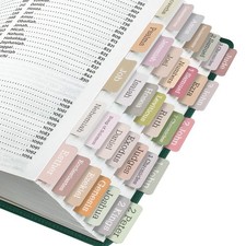 Laminated Bible Tabs,75 Tabs,Laminated Bible Index Tabs for Women and Men, Boho