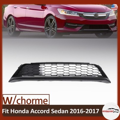 Fit 2016-2017 Honda Accord Sedan Front Lower Bumper Cover Grille W/ Chrome Grill
