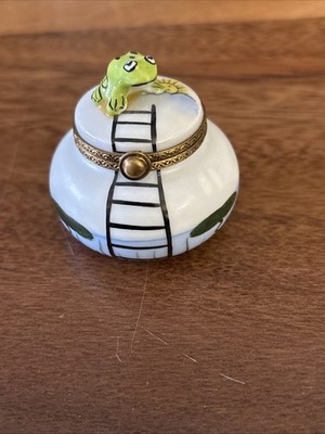 Peint Main Limoges France Frog Trinket Box Excellent Girard Ribierre