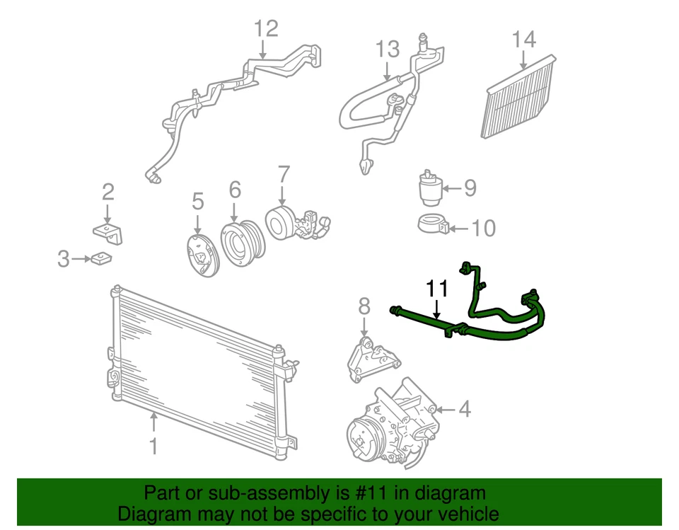 Conjunto de manguera y tubo genuino Ford XW4Z-19D734-BA Foto 2 de 3