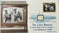 BDAOCITW KSC Cachets 4414 Early TV Memories The Lone Ranger Tonto Clayton Moore