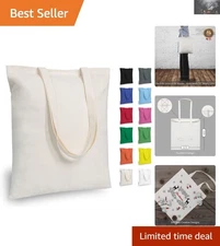 6-Pack Medium Cotton Tote Bags - Durable, Eco-Friendly, Lightweight & Versatile