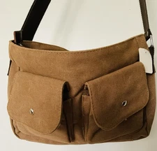 Canvas Messenger Bag With  Cat Trim