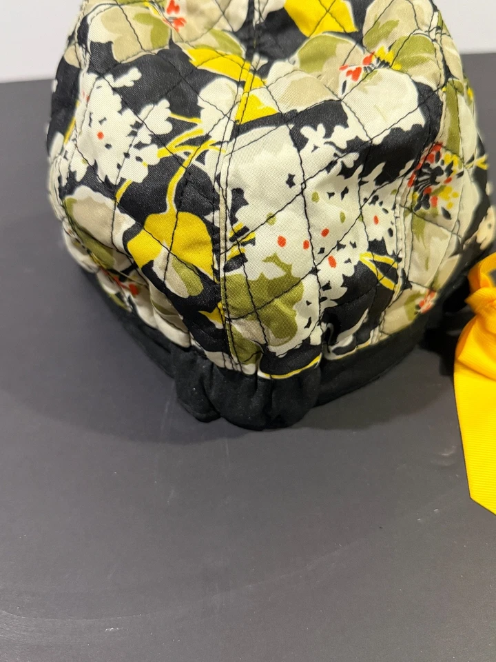 Sombrero Vera Bradley Newsgirl Dogwood Negro Amarillo Floral Forrado de Vellón Talla Única Foto 3 de 4