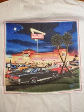 In-N-Out Burger Texas Mike Rider Art White Short Sleeve T-Shirt Mens Size Large